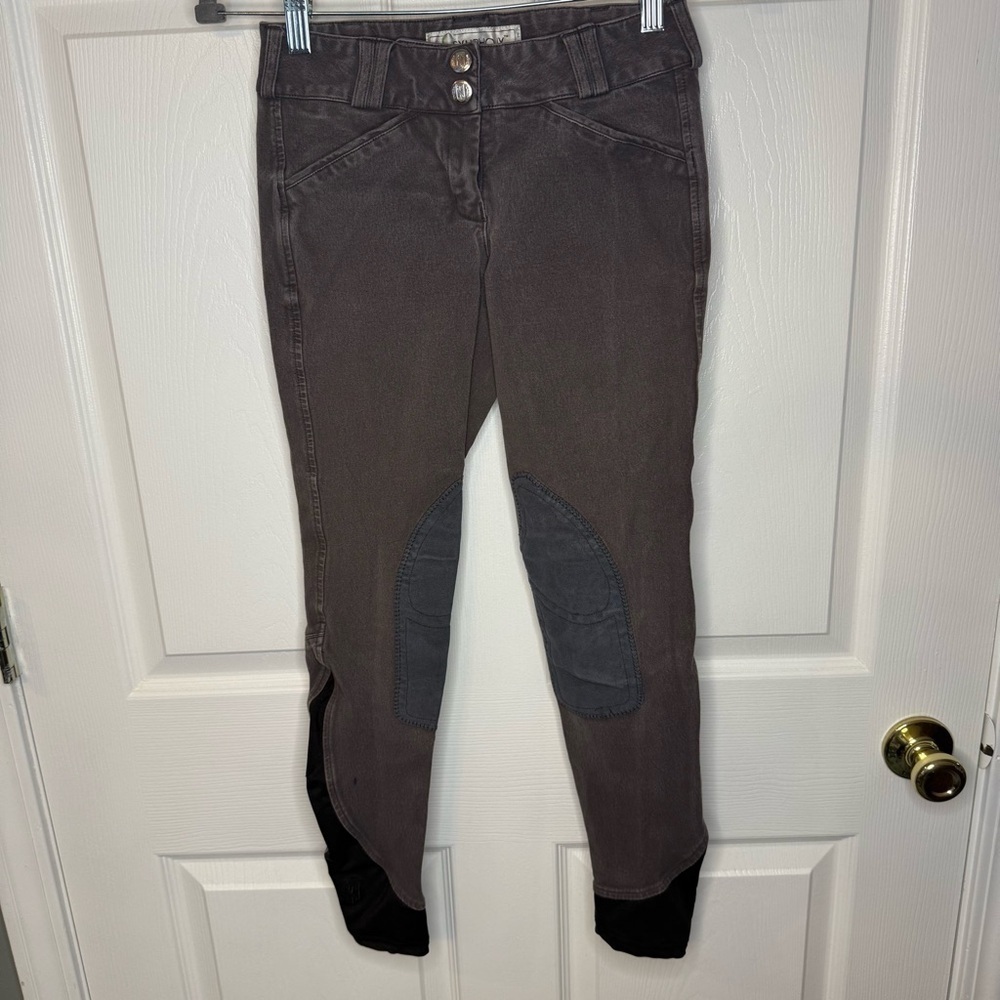 Symphony by Tredstep Womens equestrian riding breeches Gray Fabric GUC see photo